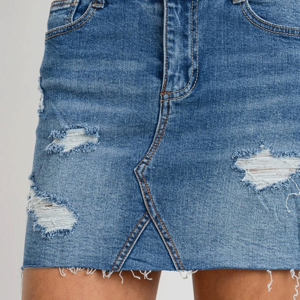 Black Label Ripped Jean Skirt - Picture 4 of 8